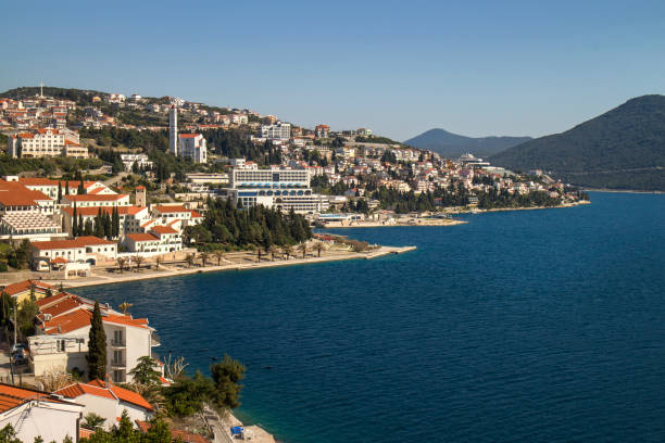 istock Red roofs in front of blue Adriatic sea 812444196