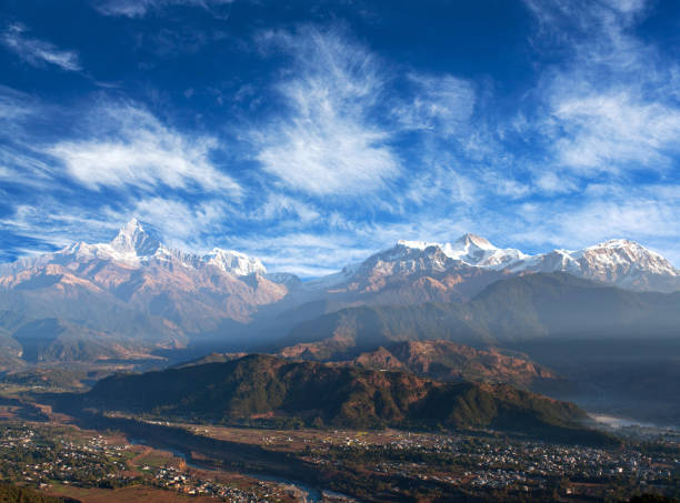 istock Himalayas mountain range from Sarangkot Hill in Pokhara, Nepal 812446898