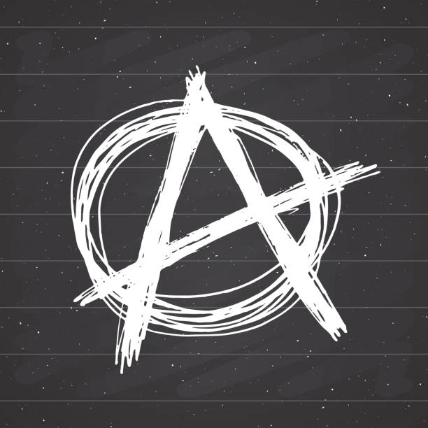 Anarchy Sign Hand Drawn Sketch Textured Grunge Punk Symbol Vector