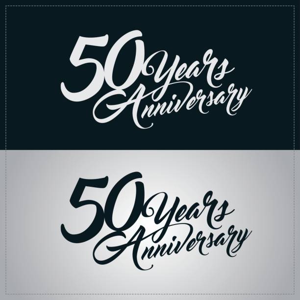 50 years anniversary celebration logotype 50 years anniversary celebration logotype 150th anniversary stock illustrations