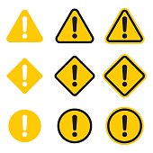 istock Set of caution icons. Caution sign 812451818