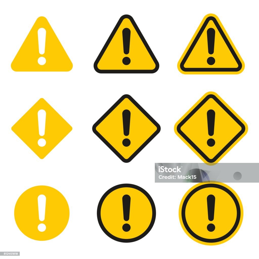 Set of caution icons. Caution sign Safety stock vector