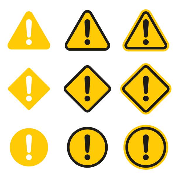 Set of caution icons. Caution sign Set of caution icons. Caution sign safety stock illustrations