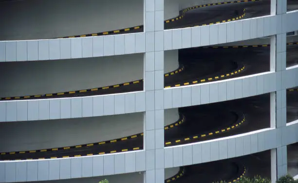 Interesting architectural form of a Multi Level Carpark Singapore