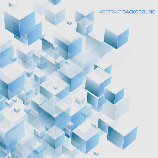 istock Vector abstract background 3d cubes of different size in perspective for your design, business style, icon, print or internet. 812467028
