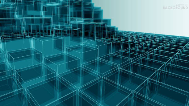 istock Vector abstract background of a plane of 3d cubes in perspective for your design, business style, icon, print or Internet. 812469800