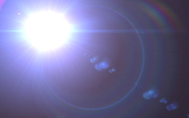 istock Natural lens flare and big light flare. Rays background 812473030