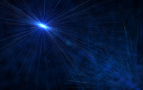 istock Abstract Lens Flare blue flashlight with black background 812473040