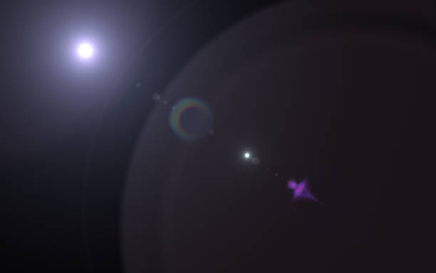 istock Abstract digital lens flare in black background.Beautiful rays of light. 812473084