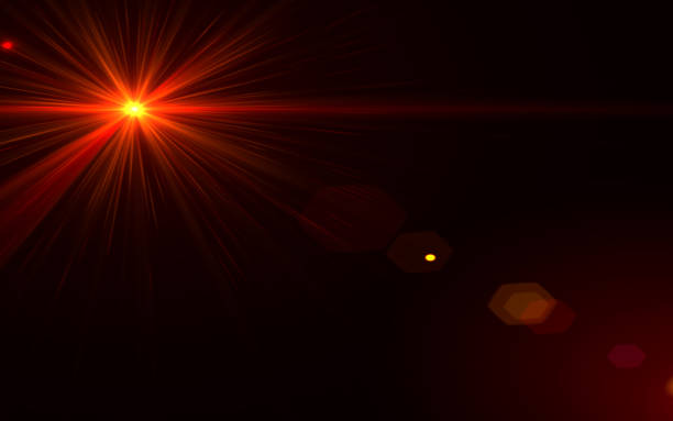 istock Abstract red lens flare light over black background 812473128