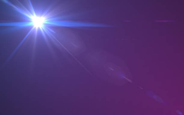 istock Abstract digital lens flare in black background.Beautiful rays of light. 812473172
