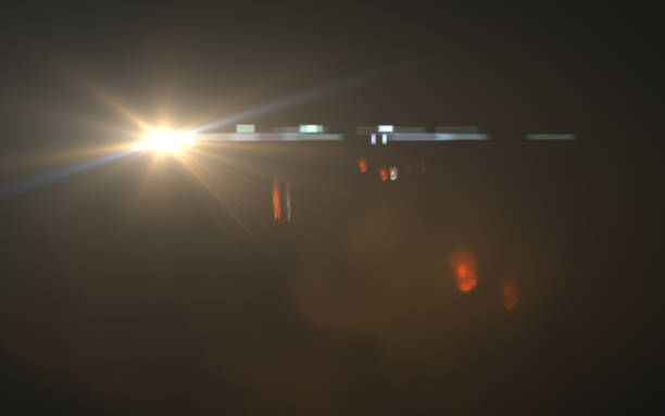 istock Design natural lens flare in space. Rays background 812473374