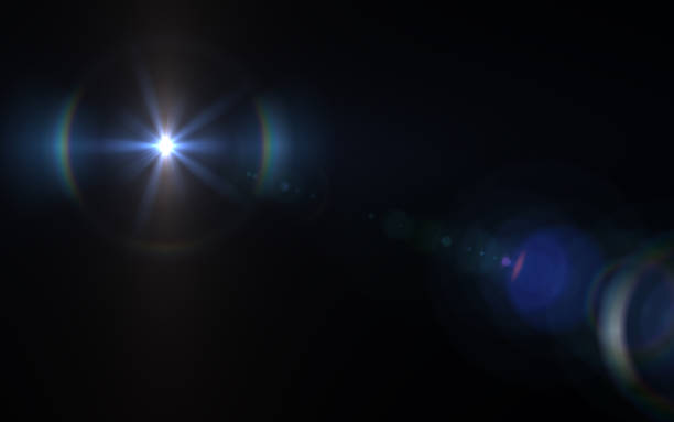 istock Abstract of lighting digital lens flare in dark background 812473424