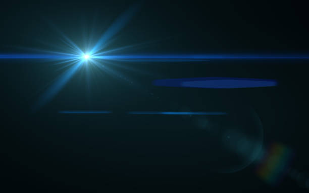 istock Lens flare light over black background. easy to add overlay or screen filter over photos 812473864