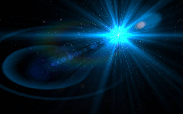 istock Abstract burst lens flare over black background 812476054