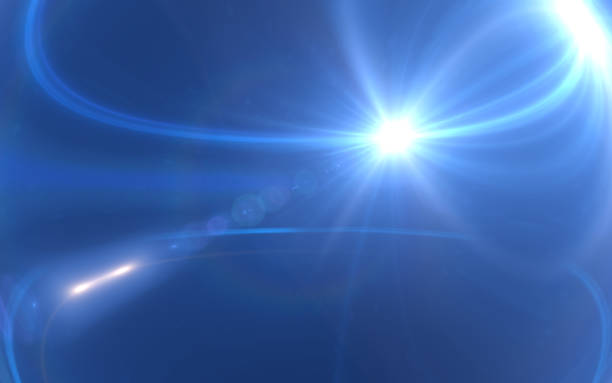 istock Abstract blue digital lens flare with black background 812478716