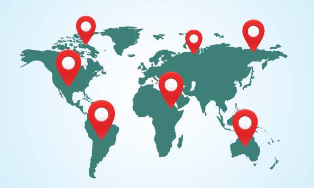 istock World Map Earth With Pins, GPS.navigator ,Travel Concept, Vector Illustration ,check in 812478804