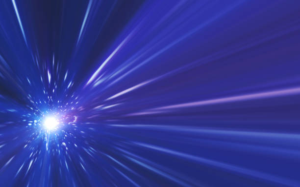 istock Abstract spacescape, speed of light and lens flare 812479252