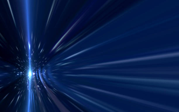 istock Abstract speed lens flare and ray light on black background 812481408