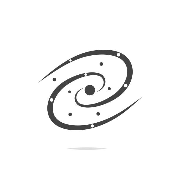 Spiral galaxy icon vector Vector element andromeda stock illustrations