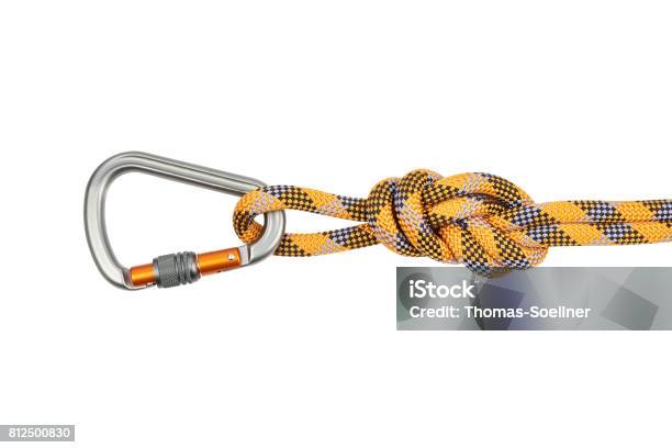 Climbing Equipment Stock Photo - Download Image Now - Carabiner, Rope, Climbing