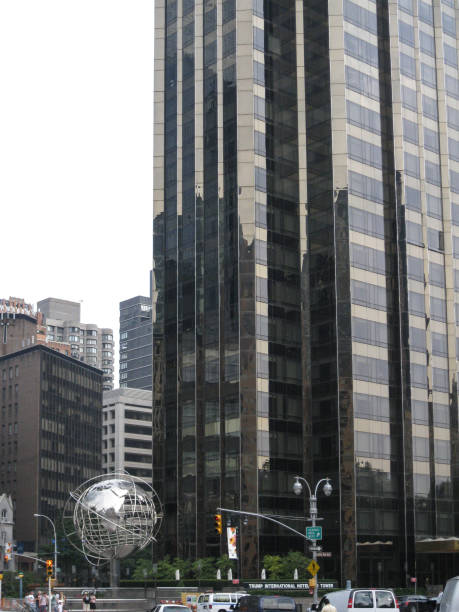 Columbus Circle New York City The globe of Trump International Hotel in Columbus Circle, Manhattan, New York City. time warner center columbus circle pictures stock pictures, royalty-free photos & images