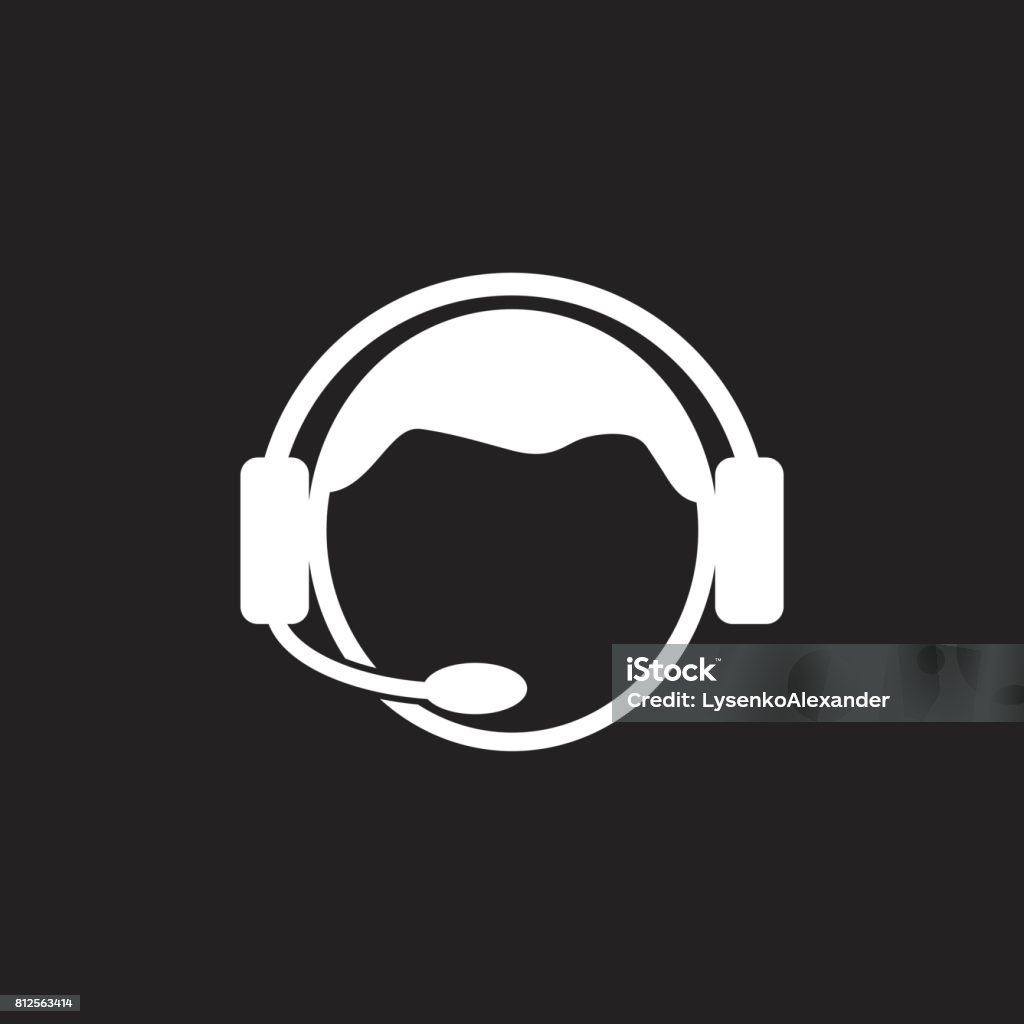 Operator with microphone vector icon. Operator in call center illustration. Assistant stock vector