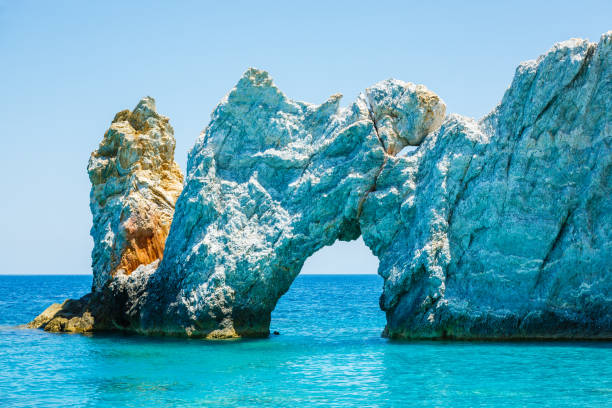 istock Famous rock at Lalaria beach, Skiathos island, Greece 812570706