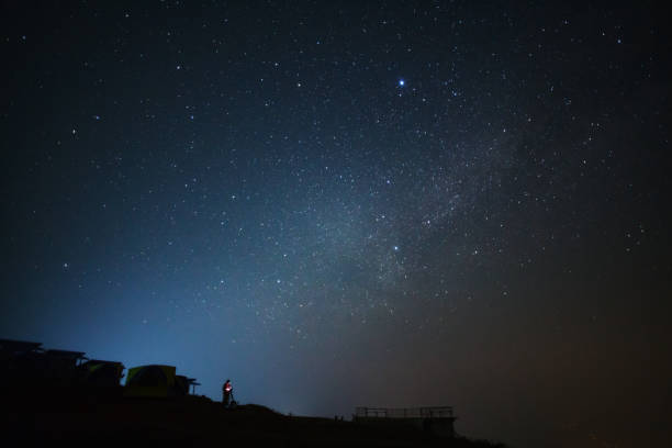 istock Landscape with milky way, Night sky with star 812576574