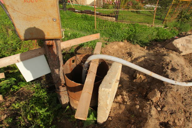istock sewer pipe in the trench 812579172