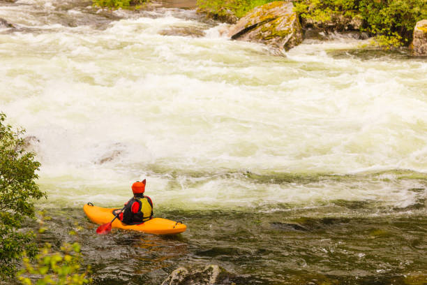 istock Extreme white water mountain canoeing 812584884