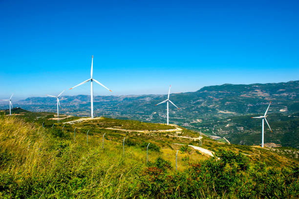 windfarm - wind turbine wind turbine yorkshire stock-fotos und bilder