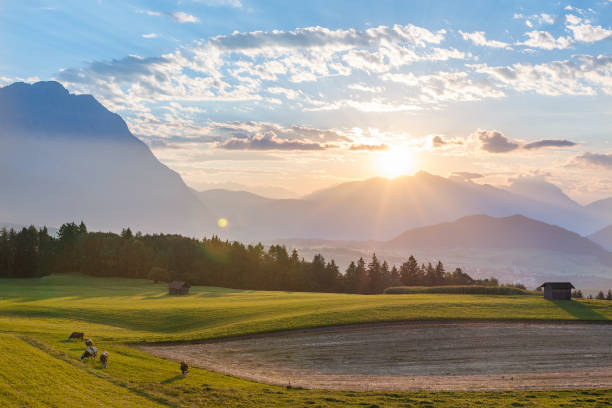 Austrian landscape view stock photo