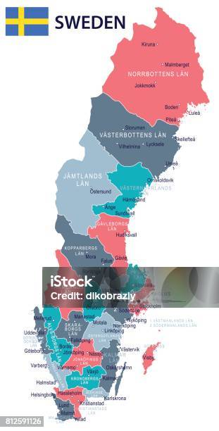 15 Sverige Karta Grön Rosa Grå 10-vektorgrafik och fler bilder på Göteborg - Göteborg, Storstad, Flagga