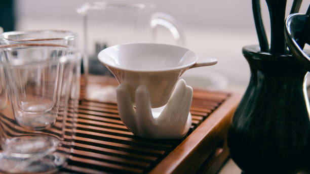 istock Tea tools for traditional Chinese and Japanese tea close-up. Tea ceremony and tea tools for her. The traditions of tea drinking in the world 812594438