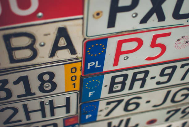 istock Collection of European license plates from different countries. 812608636