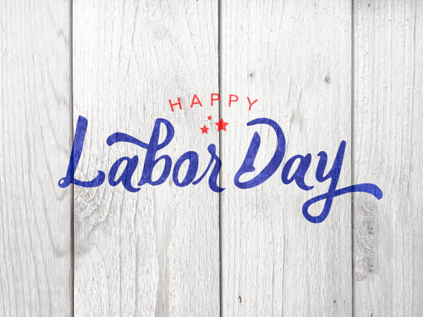 istock Happy Labor Day Typography Over Wood 812609994