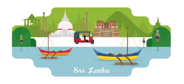 スリランカ スリランカ旅行と魅力のランドマーク - north central sri lanka点のイラスト素材／クリップアート素材／マンガ素材／アイコン素材