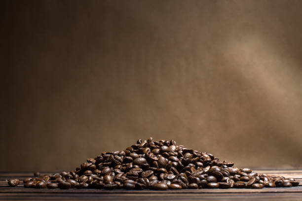 granos de café tostado  - caffeine selective focus indoors studio shot fotografías e imágenes de stock