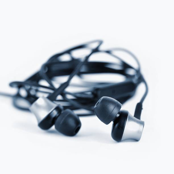 istock Headphones - small black balls. Isolated on a clean white background. 812637716