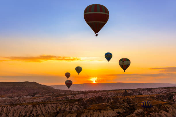 istock Hot air balloon flying over Cappadocia Turkey 812639930