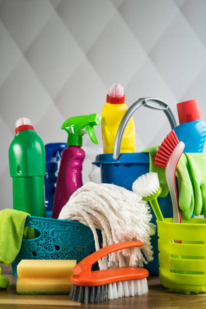istock Colorful Cleaning Products 812687298