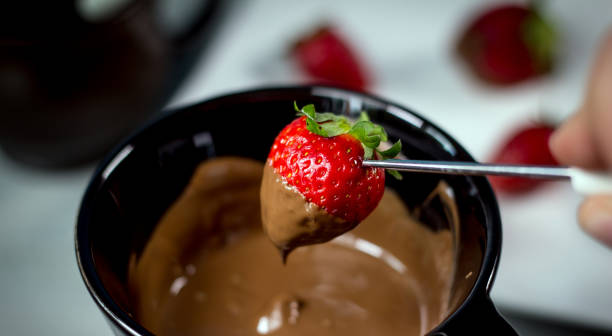 istock Strawberry with chocolate fondue 812703616