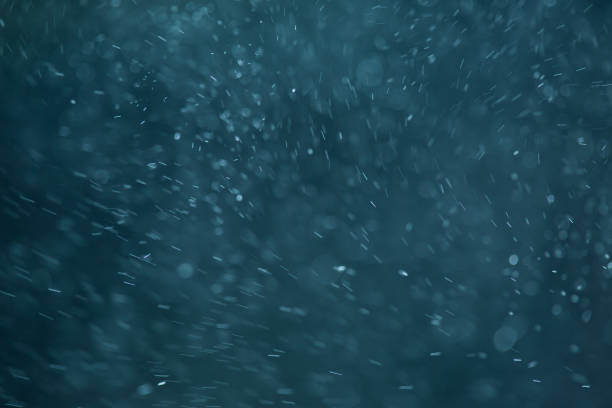 Photo of abstract White flakes on blue night background