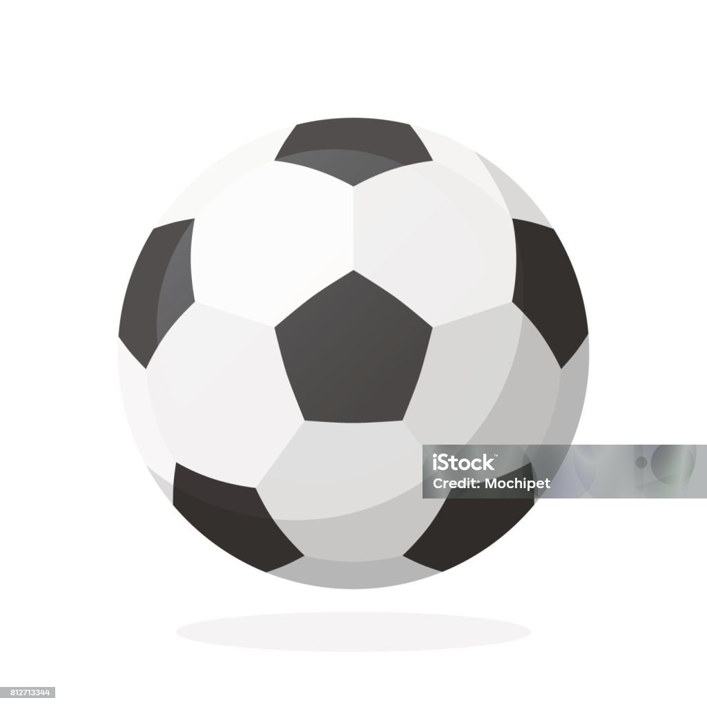 Leather soccer ball Vector illustration in flat style. Leather soccer ball. Sports equipment. Decoration for greeting cards, prints for clothes, posters, wallpapers Soccer Ball stock vector