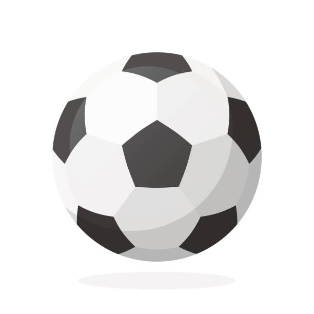 Leather soccer ball Vector illustration in flat style. Leather soccer ball. Sports equipment. Decoration for greeting cards, prints for clothes, posters, wallpapers soccer stock illustrations