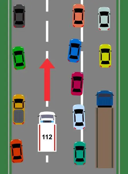 Vector illustration of Rescue lane rules