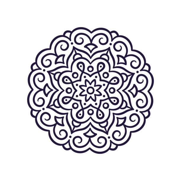 간단한 만다라 장식 - mandala stock illustrations