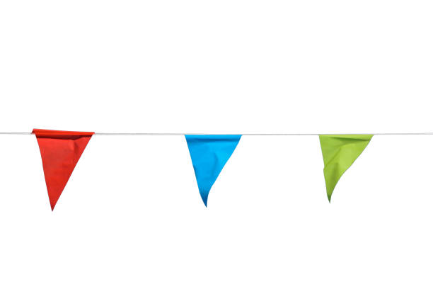 istock Colorful party flags isolated on white background. 812760066