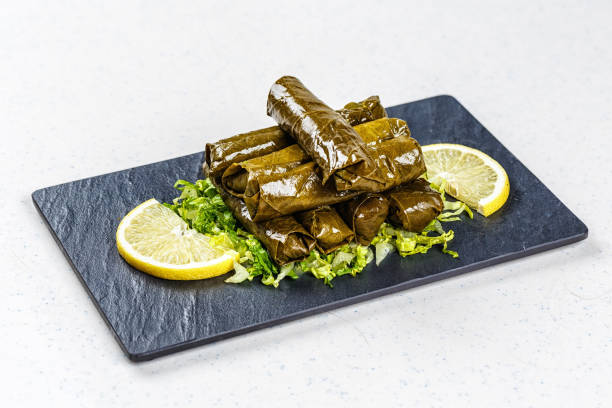 istock Dolma, stuffed grape leaves with rice and meat 812779580